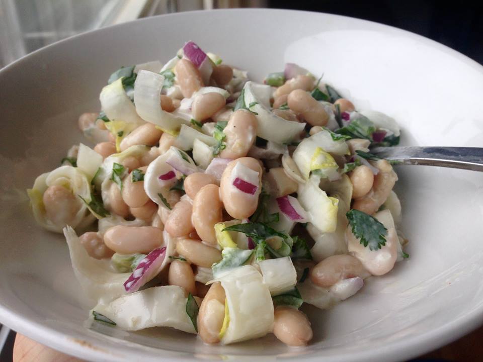 Creamy navy bean salad
